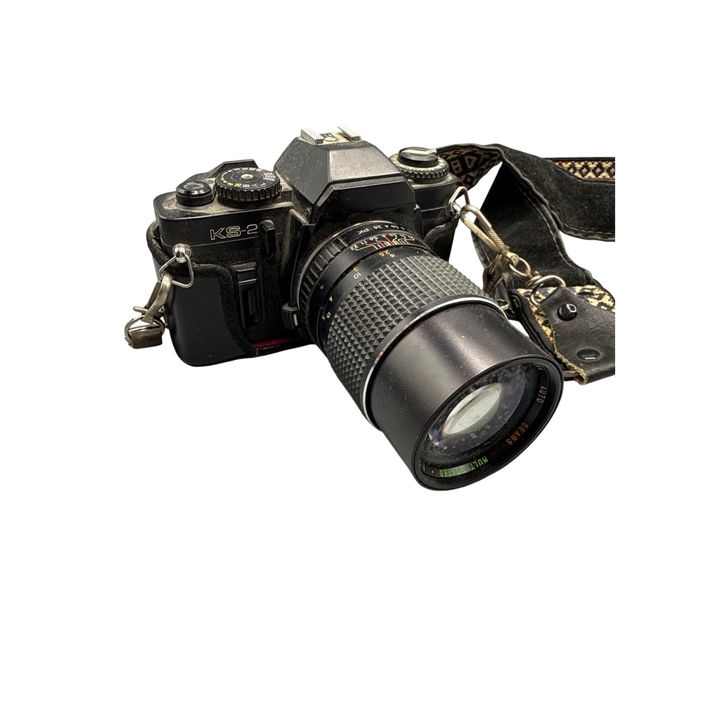 Sears KS-2 35mm SLR Film Camera with Sears 135mm lens. Strap included NOT tested